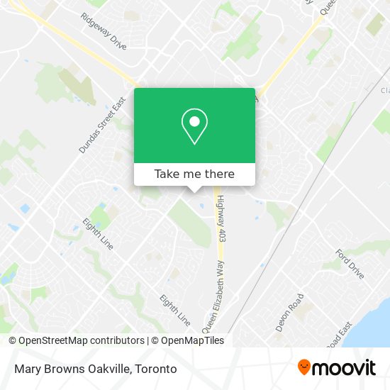 Mary Browns Oakville map
