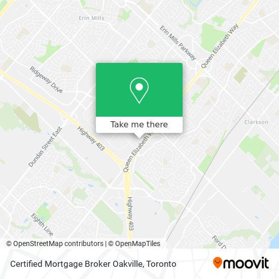 Certified Mortgage Broker Oakville map