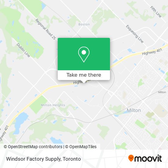 Windsor Factory Supply map
