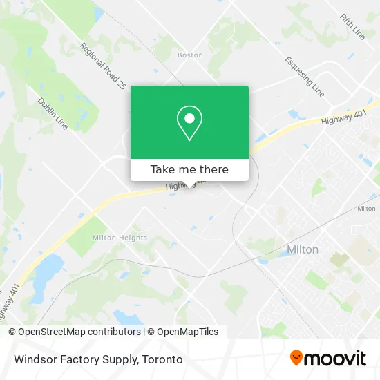 Windsor Factory Supply map