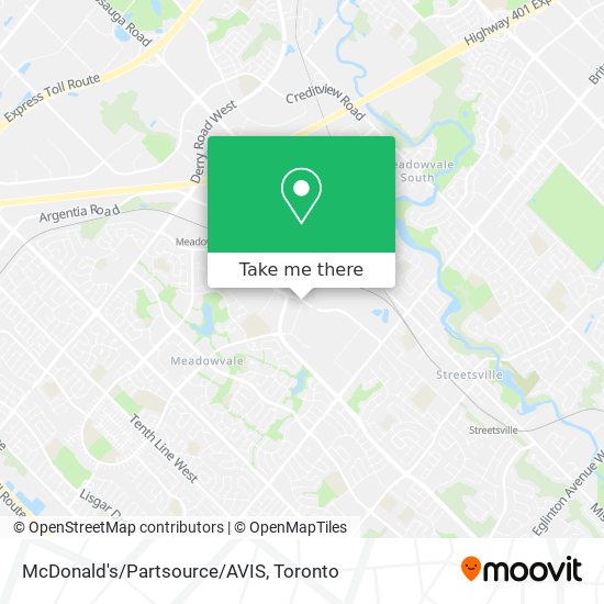 McDonald's/Partsource/AVIS map
