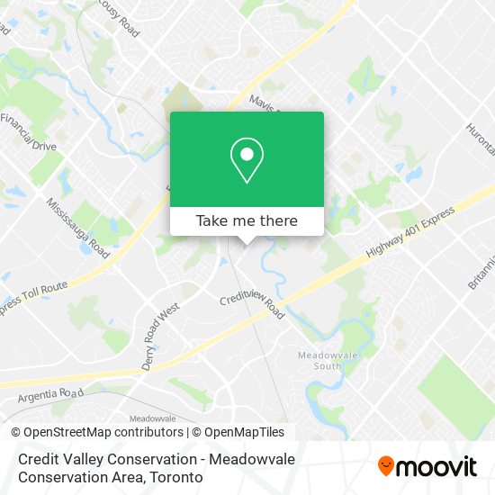 Credit Valley Conservation - Meadowvale Conservation Area map
