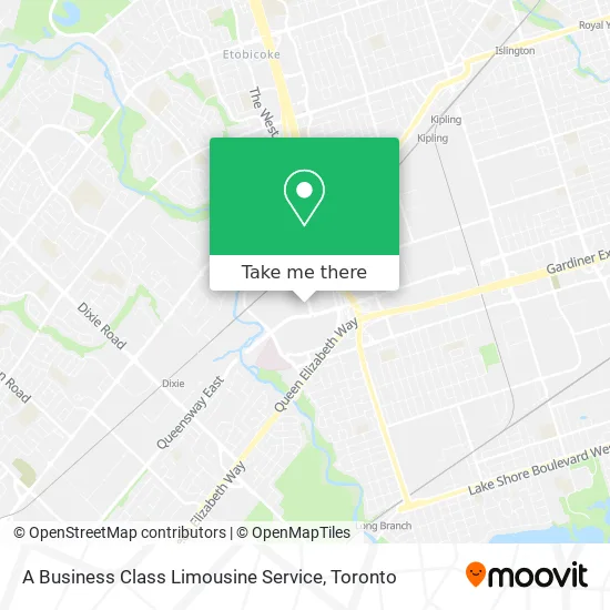 A Business Class Limousine Service map