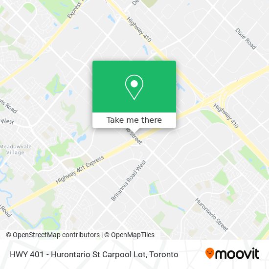 HWY 401 - Hurontario St Carpool Lot map
