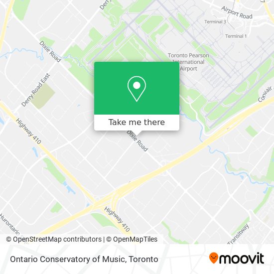 Ontario Conservatory of Music map