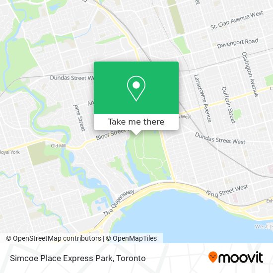Simcoe Place Express Park map