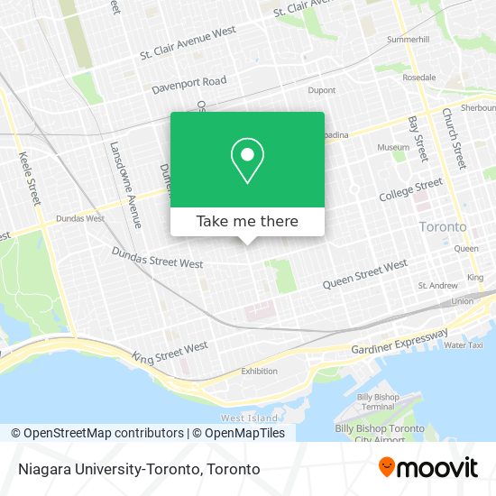 Niagara University-Toronto map