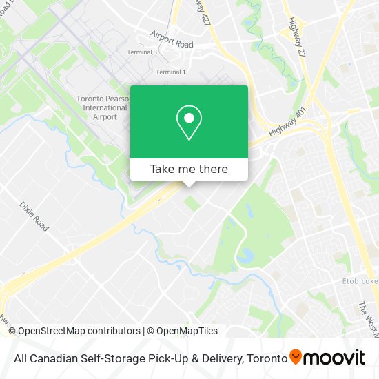 All Canadian Self-Storage Pick-Up & Delivery map