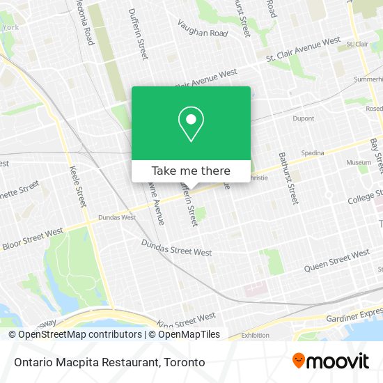 Ontario Macpita Restaurant map
