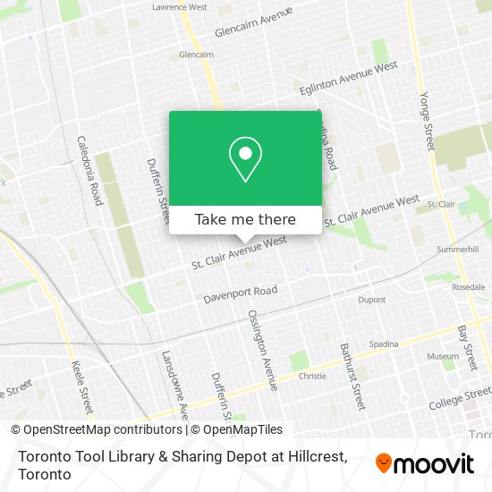 Toronto Tool Library & Sharing Depot at Hillcrest map