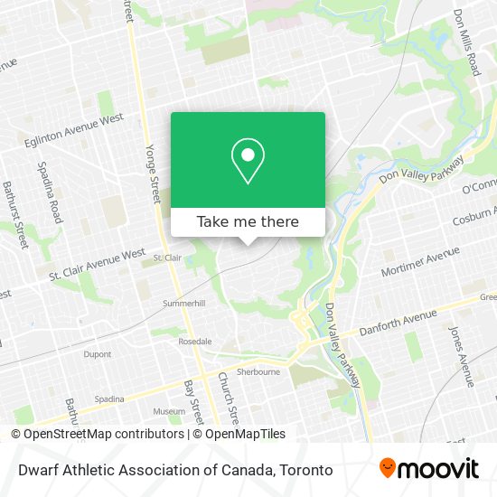 Dwarf Athletic Association of Canada map