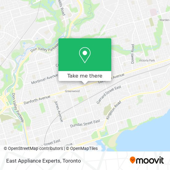 East Appliance Experts map