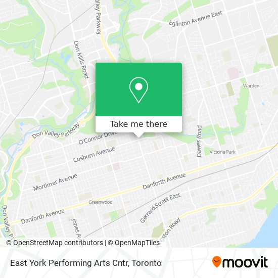 East York Performing Arts Cntr map