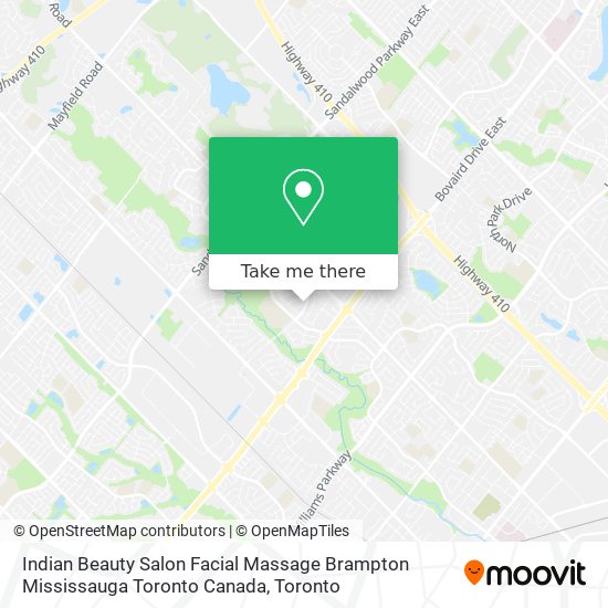 Indian Beauty Salon Facial Massage Brampton Mississauga Toronto Canada map
