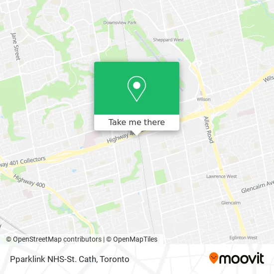 Pparklink NHS-St. Cath map