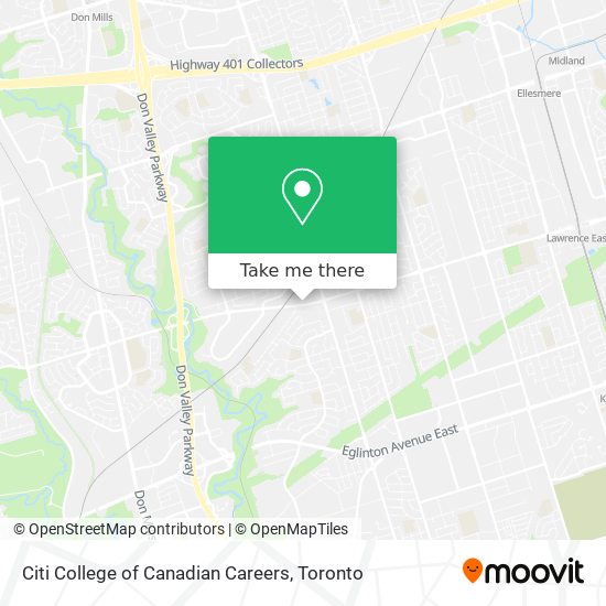 Citi College of Canadian Careers map