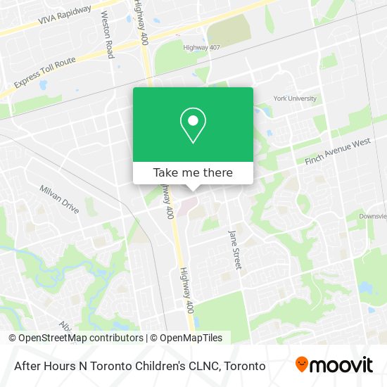 After Hours N Toronto Children's CLNC map