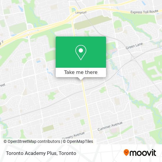 Toronto Academy Plus map