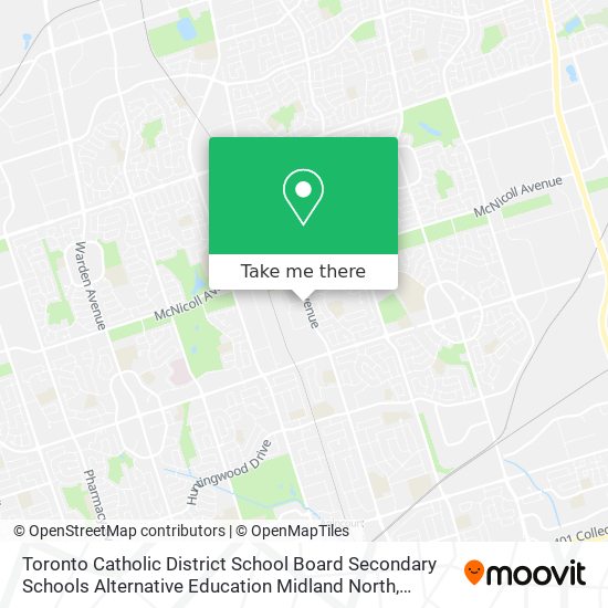Toronto Catholic District School Board Secondary Schools Alternative Education Midland North map