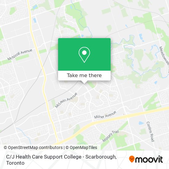 C / J Health Care Support College - Scarborough map