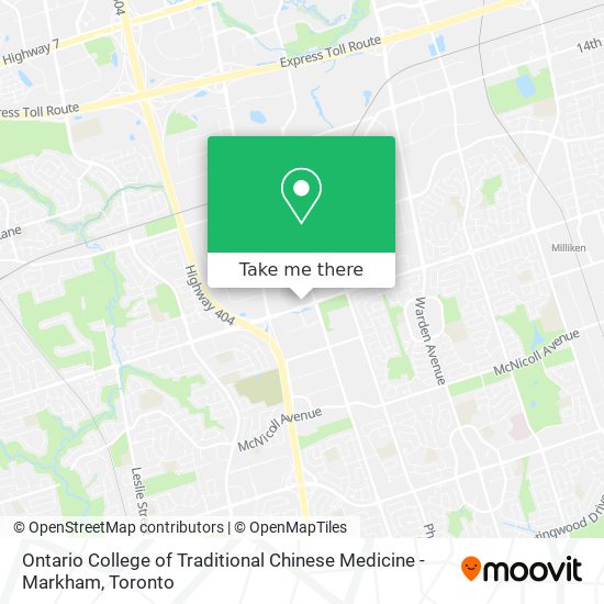 Ontario College of Traditional Chinese Medicine - Markham plan