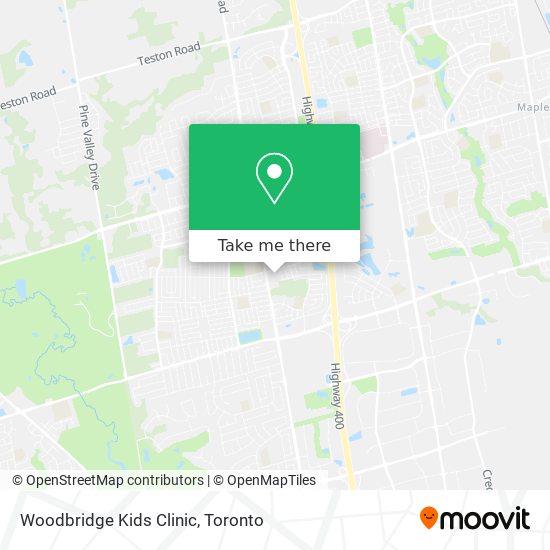 Woodbridge Kids Clinic map