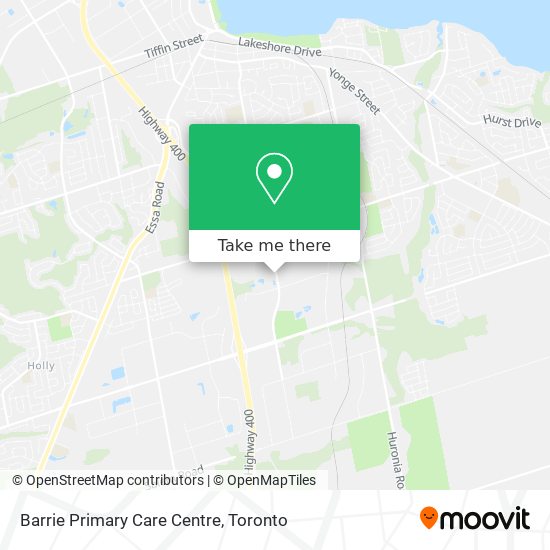 Barrie Primary Care Centre map