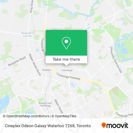 Cineplex Odeon Galaxy Waterloo 7268 map