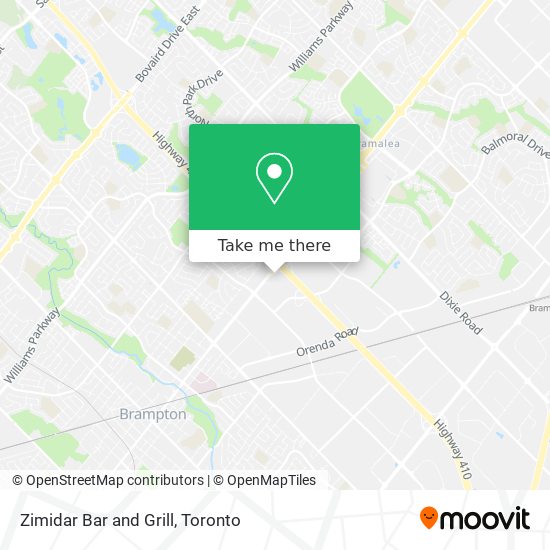 Zimidar Bar and Grill plan