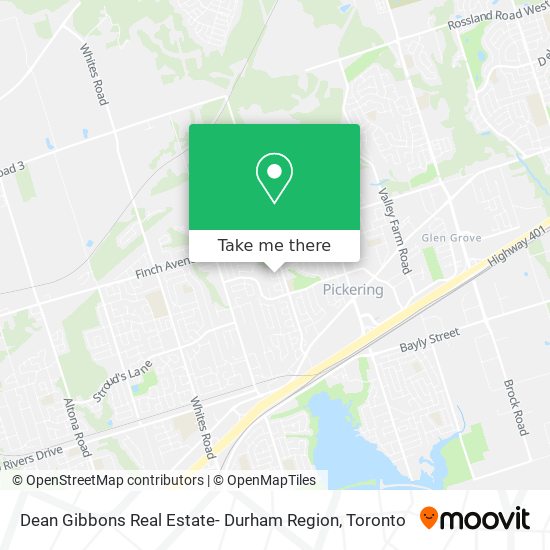 Dean Gibbons Real Estate- Durham Region map