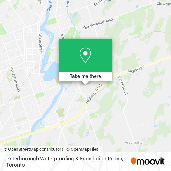 Peterborough Waterproofing & Foundation Repair map