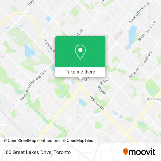 80 Great Lakes Drive map