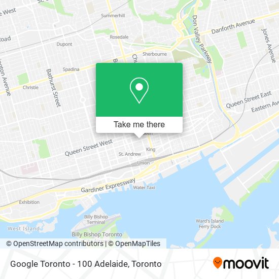 Google Toronto - 100 Adelaide map