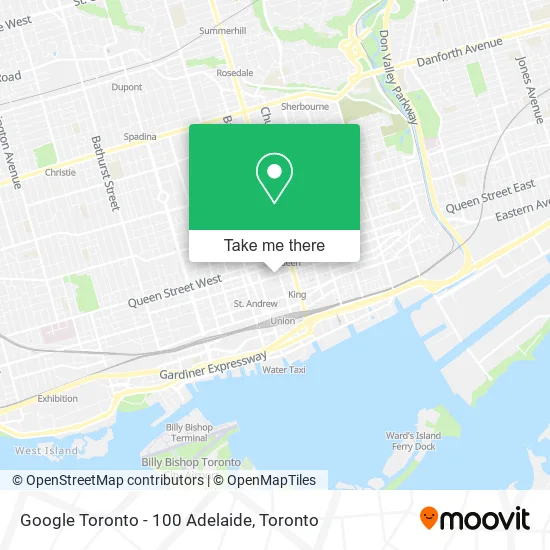Google Toronto - 100 Adelaide map