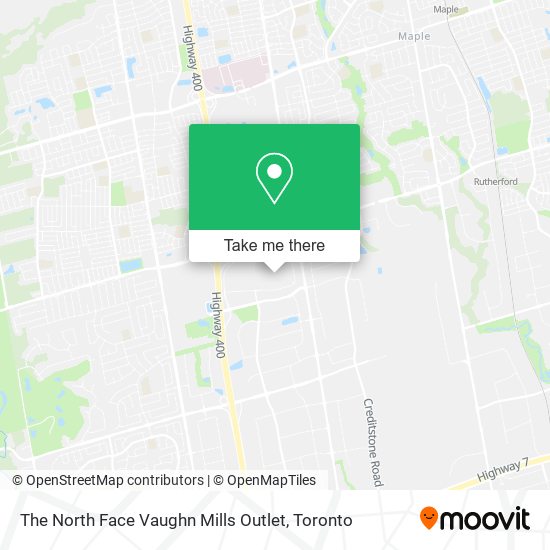 The North Face Vaughn Mills Outlet map