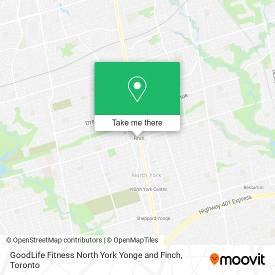GoodLife Fitness North York Yonge and Finch map