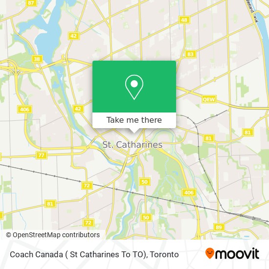 Coach Canada ( St Catharines To TO) map