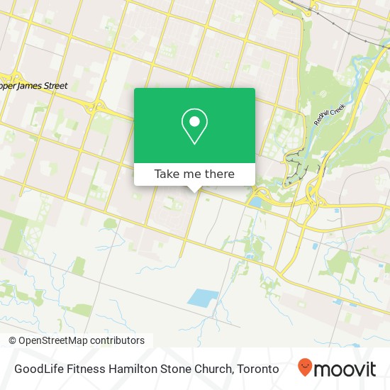 GoodLife Fitness Hamilton Stone Church map