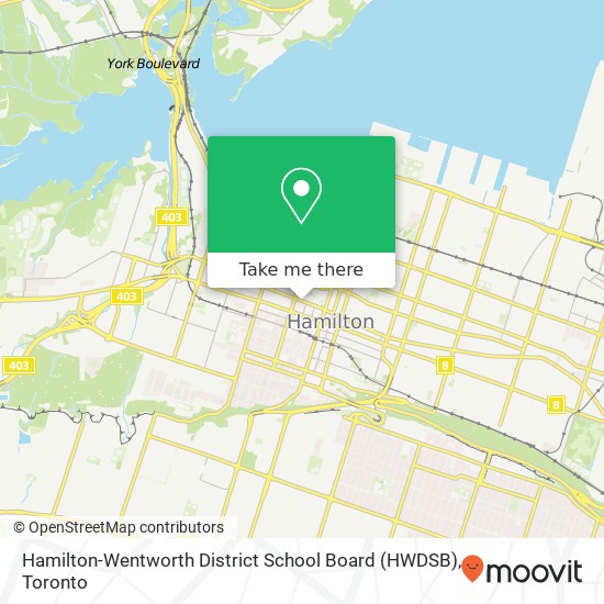 Hamilton-Wentworth District School Board (HWDSB) map