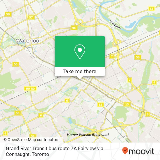 Grand River Transit bus route 7A Fairview via Connaught plan