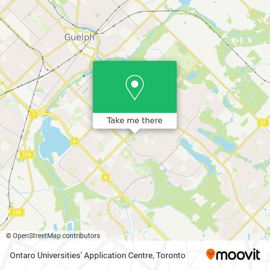 Ontaro Universities' Application Centre map