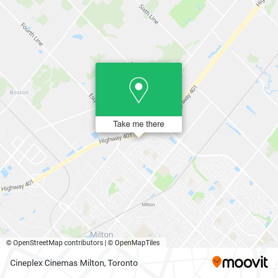 Cineplex Cinemas Milton map