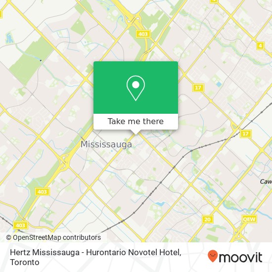 Hertz Mississauga - Hurontario Novotel Hotel plan