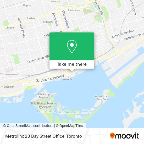 Metrolinx 20 Bay Street Office map