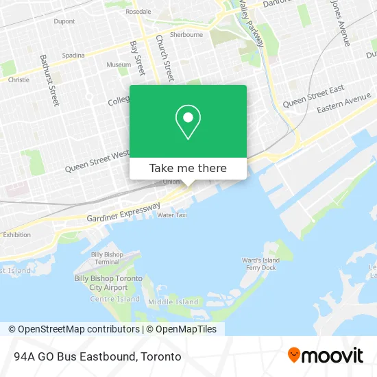 94A GO Bus Eastbound map
