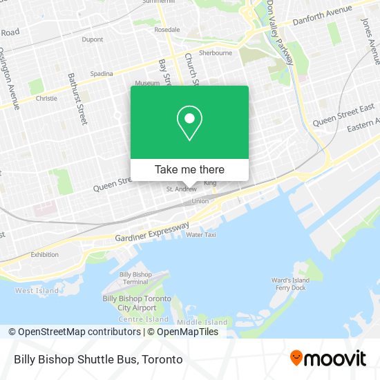 Billy Bishop Shuttle Bus map