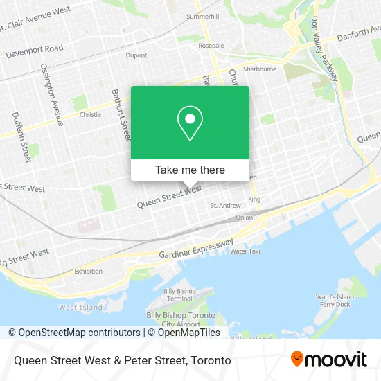 Queen Street West & Peter Street map