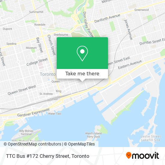 TTC Bus #172 Cherry Street map