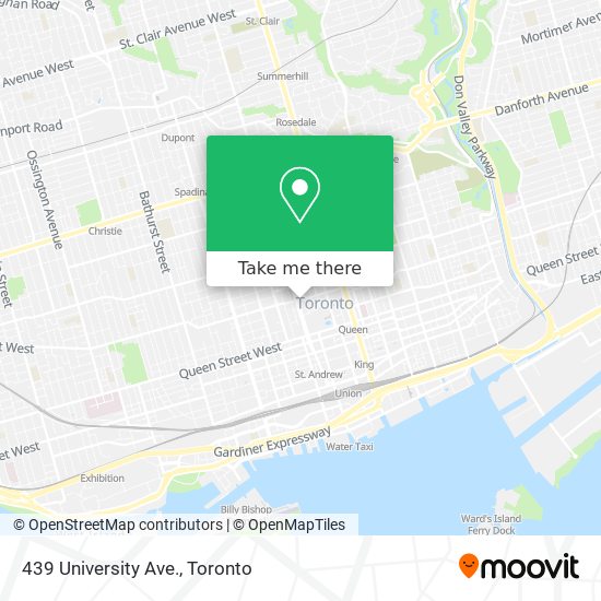 How to get to 439 University Ave. in Toronto by Bus Streetcar