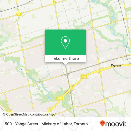 5001 Yonge Street - Ministry of Labor map